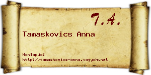 Tamaskovics Anna névjegykártya